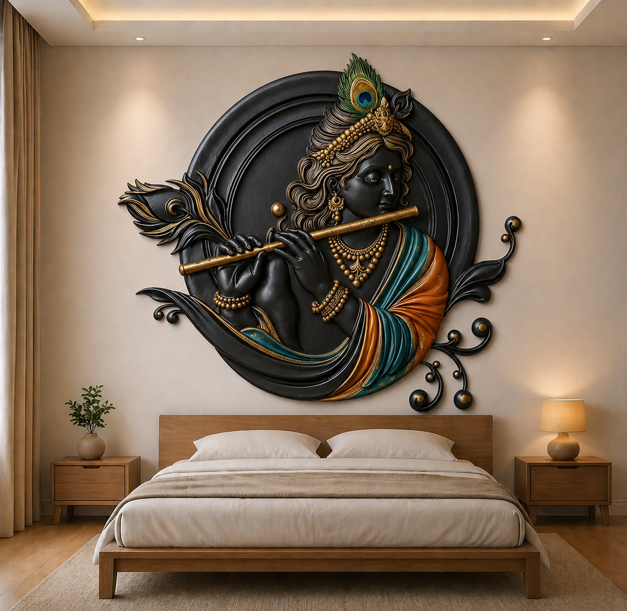 ChatGPT Image Apr 25, 2026, 05_30_58 PM Premium 3D Lord Krishna Bas-Relief Wall Panel STL File for CNC Router
