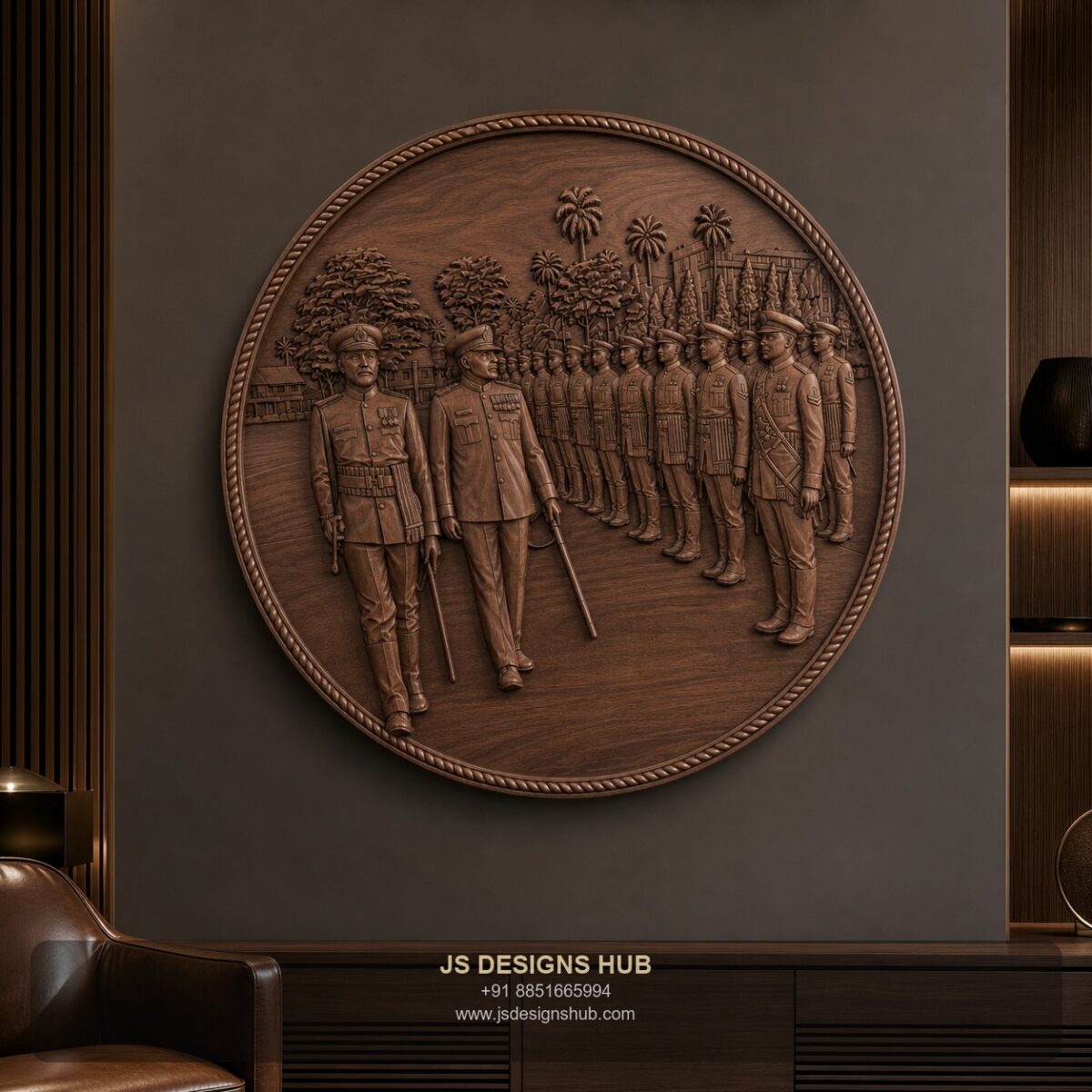 Premium 3D Military Parade CNC Bas-Relief Wall Panel - Image 2